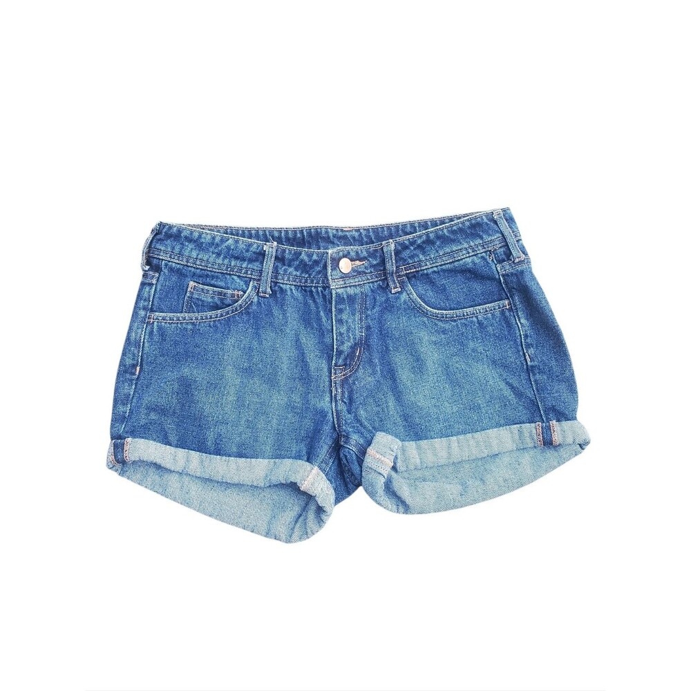 H&M Denim Skinny Low Waist Cuffed Shorts